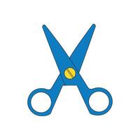 Kids drawing Cartoon Vector illustration safety scissors Isolated in doodle style