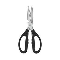 Kids drawing Cartoon Vector illustration multipurpose kitchen scissors Isolated in doodle style