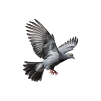 ai généré en volant Pigeon isolé sur transparent Contexte png