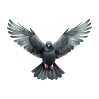 ai généré en volant Pigeon isolé sur transparent Contexte png