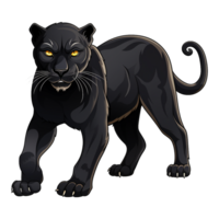 ai generiert schwarz Panther isoliert auf transparent Hintergrund png