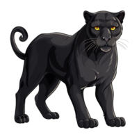 ai generiert schwarz Panther isoliert auf transparent Hintergrund png