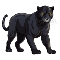 ai generiert schwarz Panther isoliert auf transparent Hintergrund png