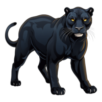 ai generiert schwarz Panther isoliert auf transparent Hintergrund png