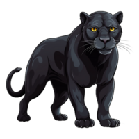 ai generiert schwarz Panther isoliert auf transparent Hintergrund png