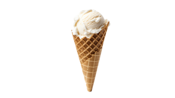 ai généré la glace crème Couper dehors. réaliste la glace crème scoop dans gaufre cône png