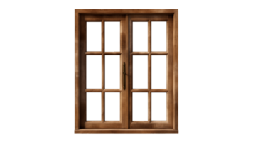 AI generated Wooden window cut out. Retro window on transparent background png