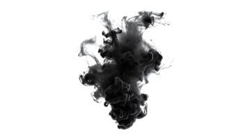 AI generated Black smoke cut out. Dark steam on transparent background. Cutout smoke png