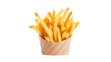 ai gerado francês fritas cortar fora. realista francês fritas em transparente fundo png