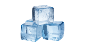 AI generated Cube ice cut out. Frozen cube of ice. Blue cube of ice cut out png