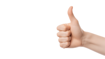 AI generated Thumb up cutout. Realistic hand with thumb up on transparent background png