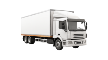 AI generated White truck cut out. Delivery truck on transparent background png