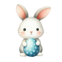 ai genererad söt kanin innehav påsk ägg png