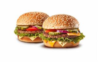 AI generated Appetizing burger on a white isolated background photo