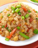 AI generated Delicious spicy hot vegetable fried rice AI generated photo