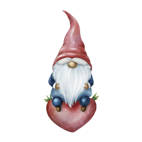 AI generated a gnome sitting on a heart png