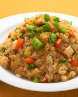 AI generated Delicious spicy hot vegetable fried rice AI generated photo