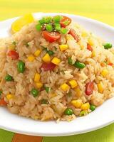 ai generado delicioso picante caliente vegetal frito arroz ai generado foto