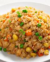 AI generated Delicious spicy hot vegetable fried rice AI generated photo