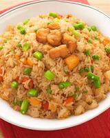 AI generated Delicious spicy hot vegetable fried rice AI generated photo