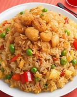 AI generated Delicious spicy hot vegetable fried rice AI generated photo