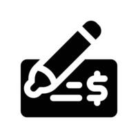 cheque icon. vector glyph icon for your website, mobile, presentation, and logo design.