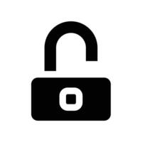 unlock icon. vector glyph icon for your website, mobile, presentation, and logo design.