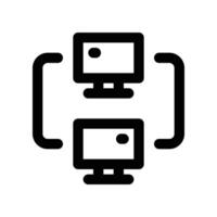 computer connection icon. vector line icon for your website, mobile, presentation, and logo design.