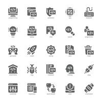 Programming and Coding icon pack for your website, mobile, presentation, and logo design. Programming and Coding icon glyph design. Vector graphics illustration and editable stroke.