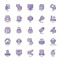 Programming and Coding icon pack for your website, mobile, presentation, and logo design. Programming and Coding icon basic line gradient design. Vector graphics illustration and editable stroke.