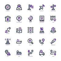 Navigation and Map icon pack for your website, mobile, presentation, and logo design. Navigation and Map icon dual tone design. Vector graphics illustration and editable stroke.