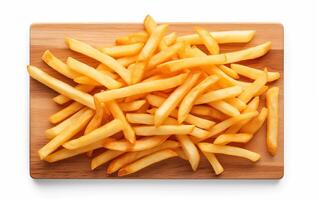 AI generated French fries crispy Isolated on white background photo