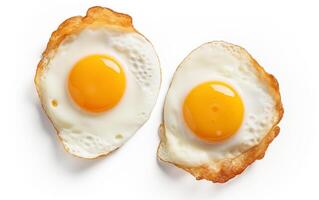 AI generated Breakfast fried eggs Isolated on white background photo