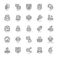 Programming and Coding icon pack for your website, mobile, presentation, and logo design. Programming and Coding icon outline design. Vector graphics illustration and editable stroke.