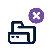 delete folder icon. vector dual tone icon for your website, mobile, presentation, and logo design.