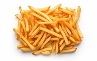 AI generated French fries crispy Isolated on white background photo