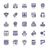 Computer Network icon pack for your website, mobile, presentation, and logo design. Computer Network icon dual tone design. Vector graphics illustration and editable stroke.