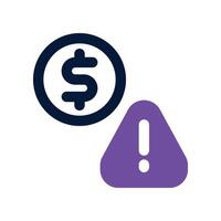 money risk icon. vector dual tone icon for your website, mobile, presentation, and logo design.