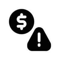 money risk icon. vector glyph icon for your website, mobile, presentation, and logo design.