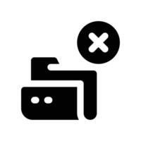 delete folder icon. vector glyph icon for your website, mobile, presentation, and logo design.