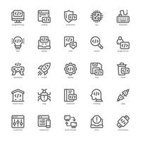 Programming and Coding icon pack for your website, mobile, presentation, and logo design. Programming and Coding icon outline design. Vector graphics illustration and editable stroke.