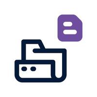 management file icon. vector dual tone icon for your website, mobile, presentation, and logo design.