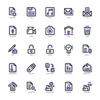 Document File icon pack for your website, mobile, presentation, and logo design. Document File icon dual tone design. Vector graphics illustration and editable stroke.