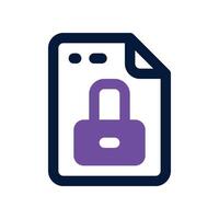 lock file icon. vector dual tone icon for your website, mobile, presentation, and logo design.