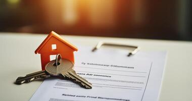 AI generated Rental Agreement Sealed - A Handover of House Keys Finalizes the Assured Shorthold Tenancy Between Landlord and Tenant photo