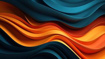 AI generated 4K Abstract wallpaper colorful design, shapes and textures, colored background, teal and orange colores. photo