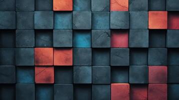 AI generated Dark concrete blocks with vibrant colors background  texture photo