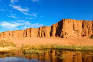 ai generado Desierto paisaje antecedentes foto