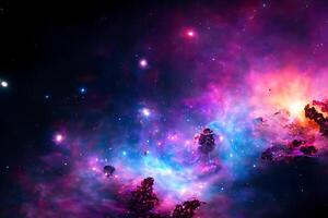 AI generated nebula space background photo