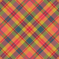 Tartan plaid pattern with texture and warm color. vector